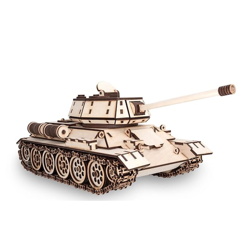 Tank T-34 – 600 Τεμ. – 3d Ξύλινη Κατασκευή Με Κινούμενα Μέρη. Διαστάσεις Μοντέλου 492x205x190 Mm.