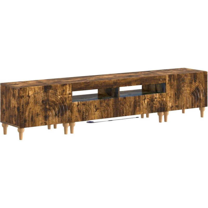 Έπιπλο Τηλεόρασης VidaXL με LED 3 τμχ 198 x 35 x 43 cm - Καπνιστή Δρυς