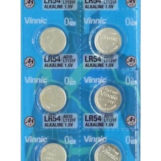 Viniic Αλκαλικές Μπαταρίες Κουμπιά 1.5v AG10 LR54 Blister L1131F - 1 τεμάχιο image 1