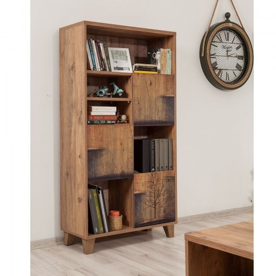 Βιβλιοθήκη 24mall Mare Atlantic Pine από Μοριοσανίδα 80x36x155 cm - Καφέ image 1
