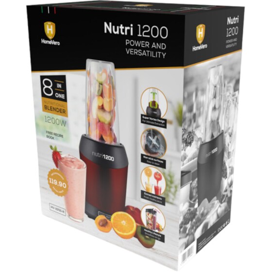 Μπλέντερ HOMVERO NUTRI 1200 TS-15721N 1 L 1200 W 8 Σε 1 Κόκκινο image 3