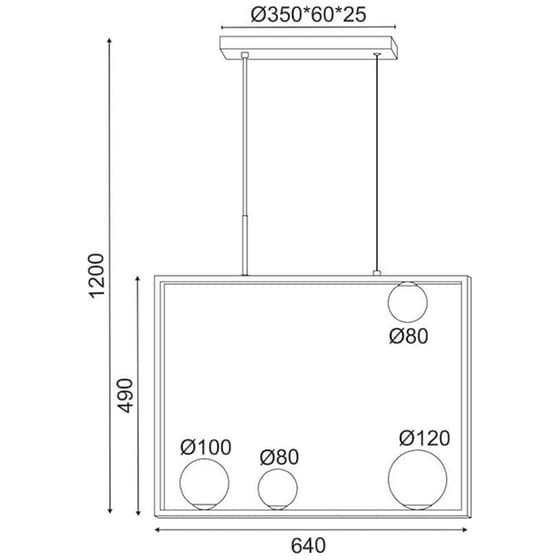 Φωτιστικό Οροφής Πολύφωτο Aca Quadro Od91644pb Γυάλινο/Μεταλλικό - Μαύρο/Λευκό image 1