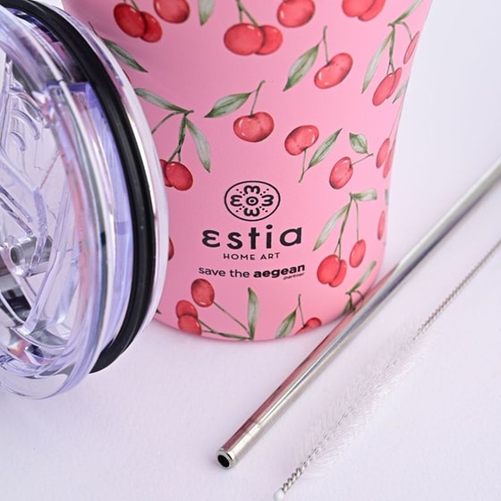 Ποτήρι Θερμός Estia Home Art Save The Aegean Cherry Rose 350 ml image 5