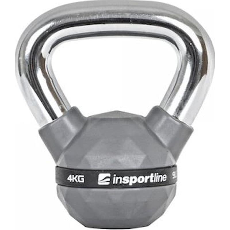 Kettlebell Κλασσικό 4 kg InSPORTline INS-21637 από Σίδηρο με Επένδυση PU - Γκρι