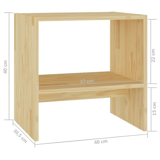 Κομοδίνο Vidaxl Από Μασίφ Ξύλο Πεύκου 40x30.5x40 cm - Φυσικό image 4