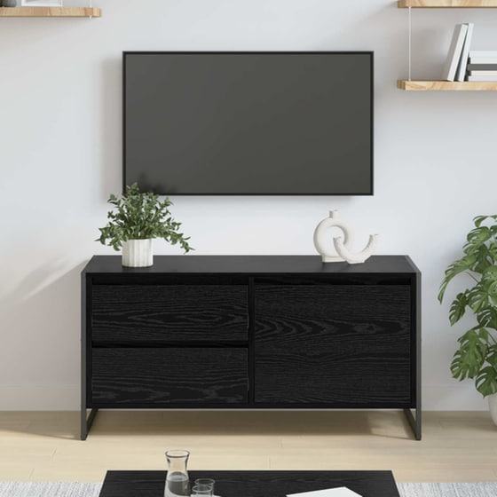 Έπιπλο Τηλεόρασης VidaXL 100 x 36 x 49,5 cm - Μαύρη Οξιά image 2
