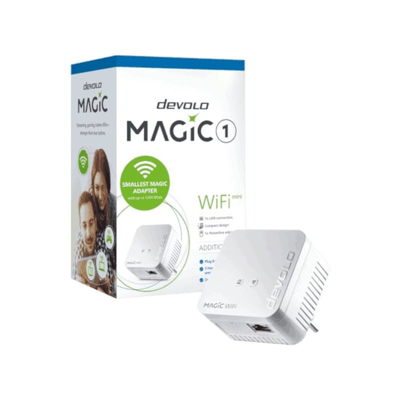 Devolo Powerline Magic 2 Wifi 6 Starter Kit 1x Magic 2 Lan Adapter & 1x Magic  2 Wifi 6 (WIRELESS) ADAPTER, 2400Mbps, SHUKO, Ac Power Out SOCKET, 3YW. -  (8822)