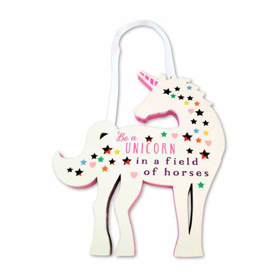 Πινακίδα A.T.P Ξύλινη Be A Unicorn 15x9.5 cm - Πολύχρωμο image 0