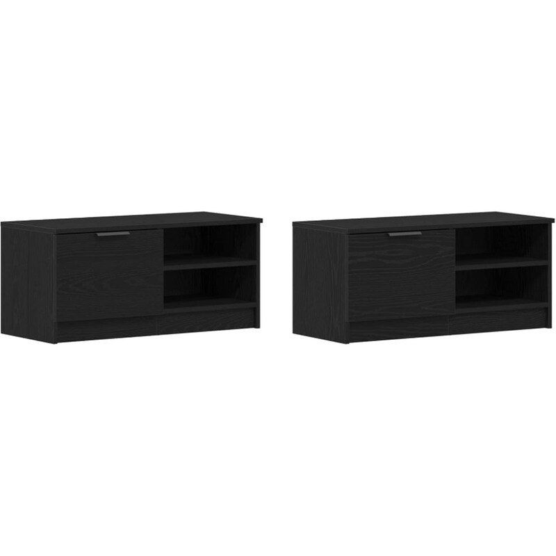 Έπιπλο Τηλεόρασης VidaXL 2 τμχ 80 x 35 x 36,5 cm - Μαύρη Οξιά