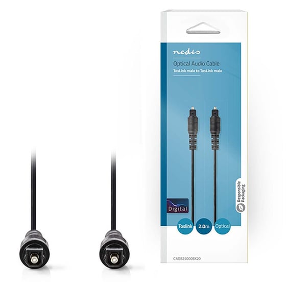 Καλώδιο Ήχου Nedis CAGB25000BK20 TOSLINK male σε TOSLINK male - 2m - Μαύρο image 0