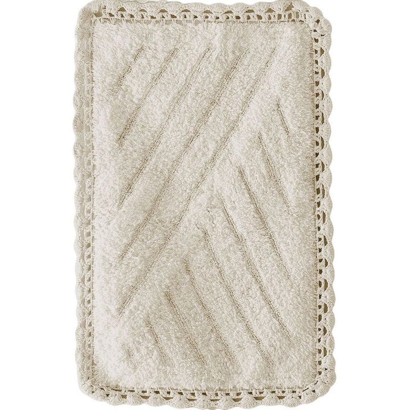 RYTHMOS HOME Πατάκι Μπάνιου Rythmos Emperor Ορθογώνιο από Βαμβάκι 60x90 cm - Λευκό