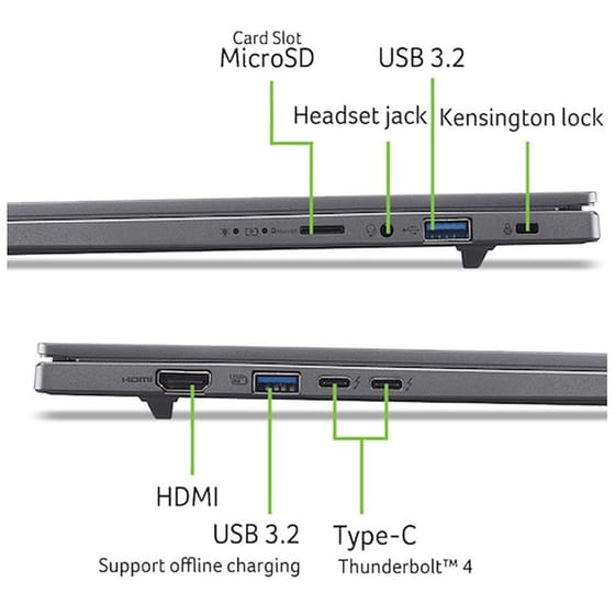 Acer Aspire 16 AI A16-52M-56G1 + Copilot PC 16" WUXGA OLED (Intel Core Ultra 5-226V/16 GB/512 GB SSD/Arc Graphics/Win11Home) Laptop image 7