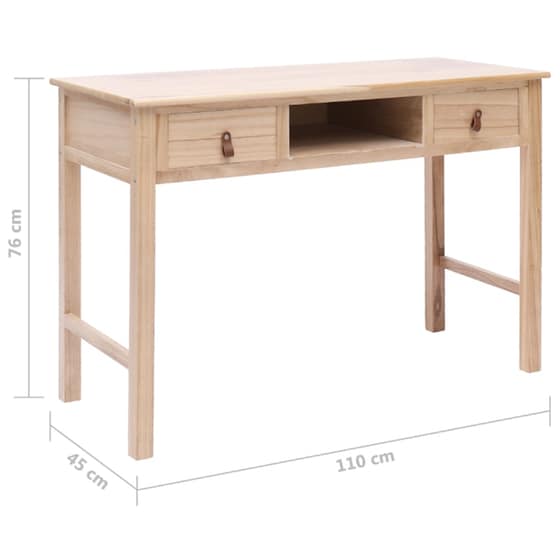 Γραφείο με Συρτάρια VidaXL από Ξύλο 110x45cm - Φυσικό image 7