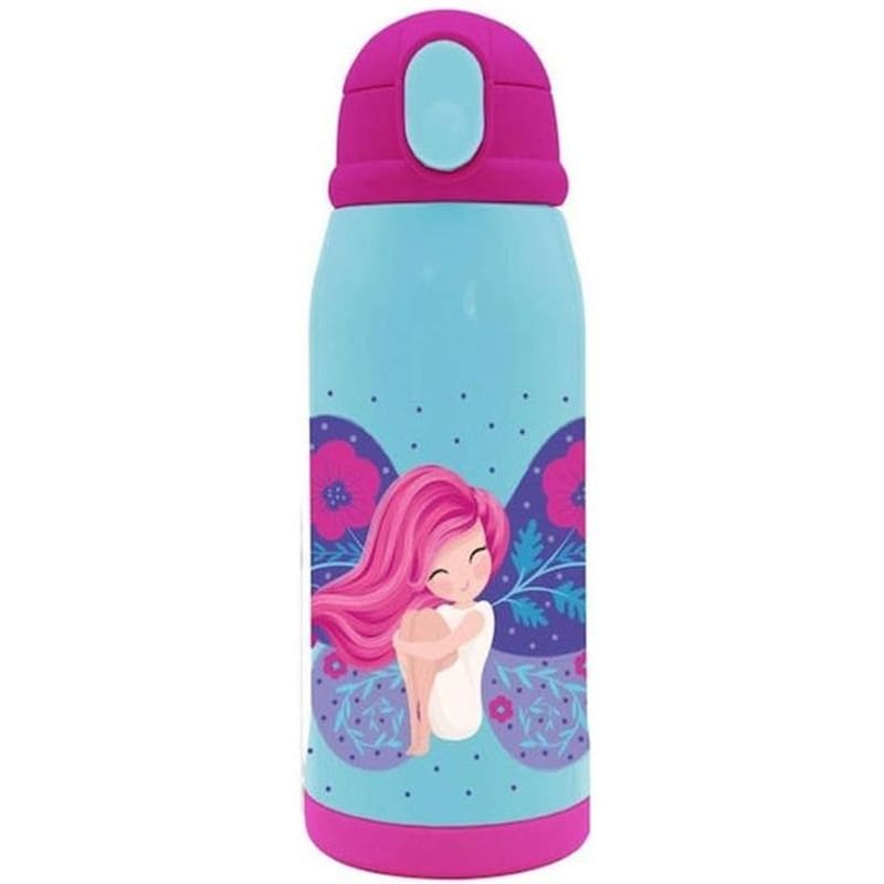 Παγούρι Θερμός Must Team Ανοξείδωτο Με Θήκη Καλαμάκι Κορίτσι Πεταλούδα 500ml