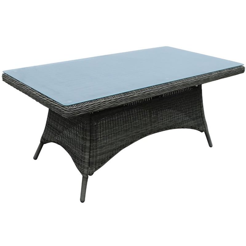 Τραπέζι Εξωτερικού Χώρου Woodwell Round Wicker 180x90x75 cm - Γκρι/Καφέ