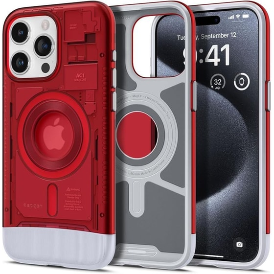 Θήκη Apple iPhone 15 Pro - Spigen Classic C1 Magfit Magsafe - Κόκκινο image 0