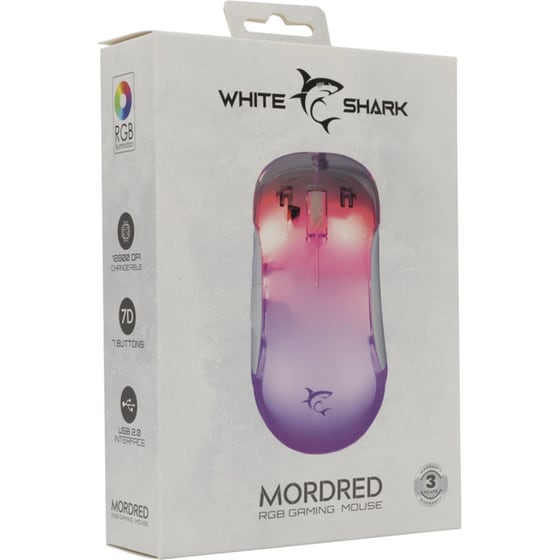 White Shark Mordred Gaming Ενσύρματο Ποντίκι - Λευκό image 5