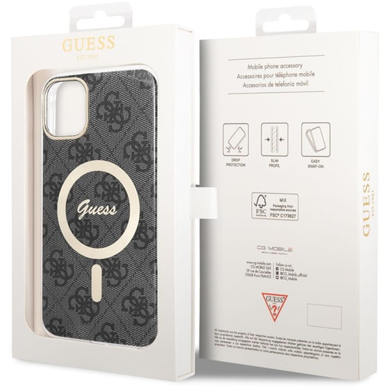 Θήκη Apple iPhone 11 - Guess 4g Logo Collection Magsafe Hard Case - Μαύρο image 3