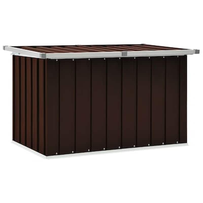 VIDAXL Μπαούλο Αποθήκευσης Κήπου VidaXL από Γαλβανισμένο Χάλυβα/Πλαστικό 109x67x65 cm - Καφέ