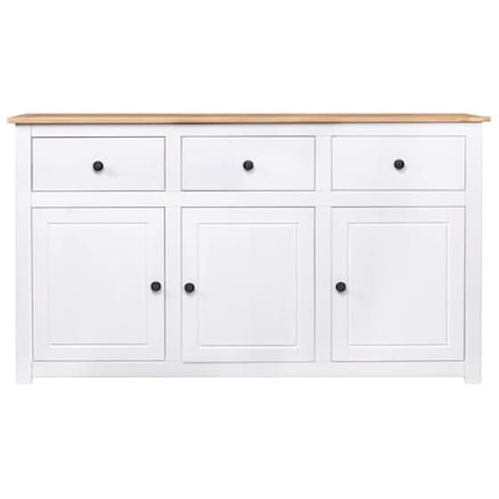 Vidaxl Μπουφές Λευκός 135x40x80 Εκ. Από Μασίφ Ξύλο Πεύκου Σειρά Panama image 2