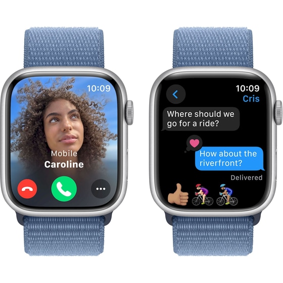 Apple Watch Series 9 Aluminium Silver GPS 45mm - Storm Blue Sport Loop image 5