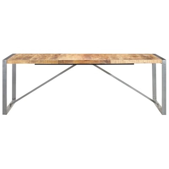 Vidaxl Τραπεζαρία 220 X 100 X 75 Εκ. Από Μασίφ Ακατέργαστο Ξύλο Μάνγκο image 2