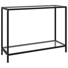 Κονσόλα Vidaxl από Ατσάλι/Γυαλί 100x35x75 cm - Μαύρη