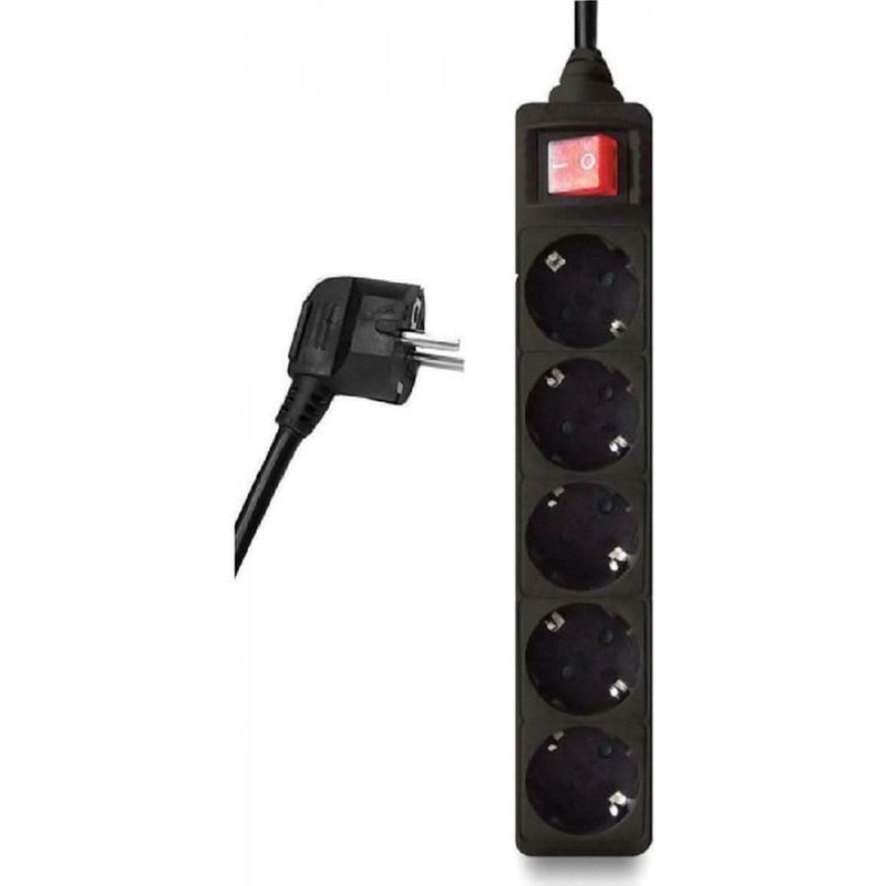 POWERTECH Powertech PT-875 5 Θέσεων 1.5m - Μαύρο