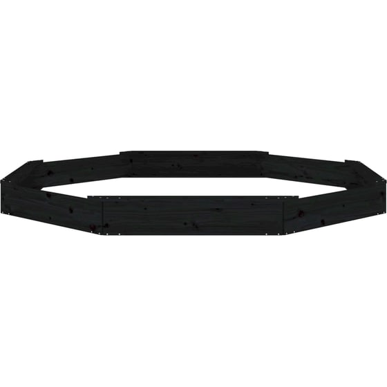 VidaXL Αμμοδόχος με Καθίσματα Οκτάγωνη 232x232x20cm Ξύλινη - Μαύρο image 4