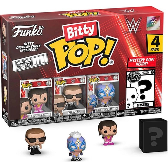 Funko Bitty Pop! - WWE- Razor Ramon/Diesel/Rey Mysterio & Chase Mystery  Figure 4-pack image 0