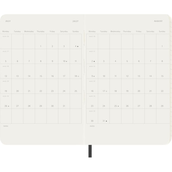 Ημερολόγιο Εβδομαδιαίο 2027 Moleskine 18Μ Pocket Softcover Μαύρο image 4