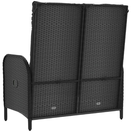 Παγκάκι Κήπου VidaXL με Μαξιλάρια από Συνθετικό Ρατάν 107x62.5x109 cm -  Μαύρο image 4