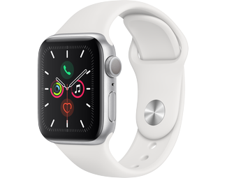 Apple Watch Series 5 40mm Aluminum Silver Sport Band White Smartwatches |  Mediamarkt