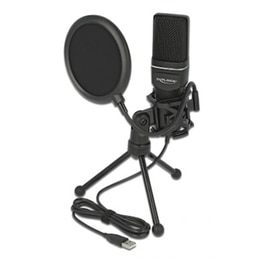 Delock Mικρόφωνο Studio Με Pop Φίλτρο Καί Αντιανέμιο 66331, Πυκνωτικό, Usb