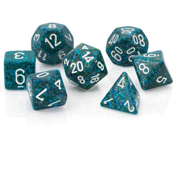 Σετ Ζάρια - 7 Dice Set Speckled Polyhedral Sea Chessex image 2
