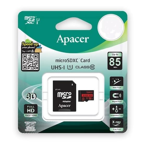 Apacer R85 microSDXC 64GB Class 10 U1 UHS-I με αντάπτορα image 2