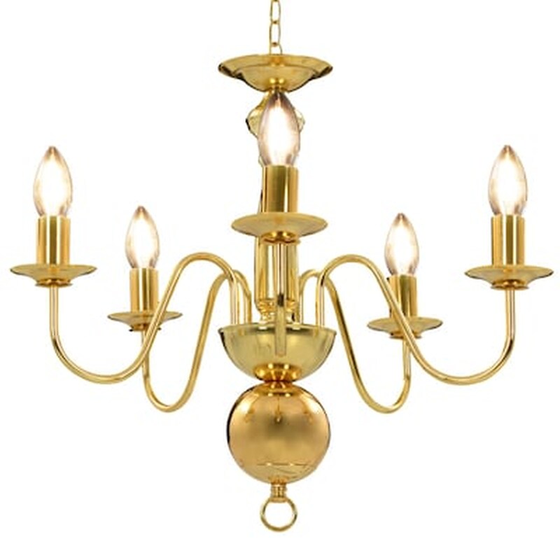 VIDAXL Vidaxl Πολυέλαιος Χρυσός Με 5 Ντουί Ε14