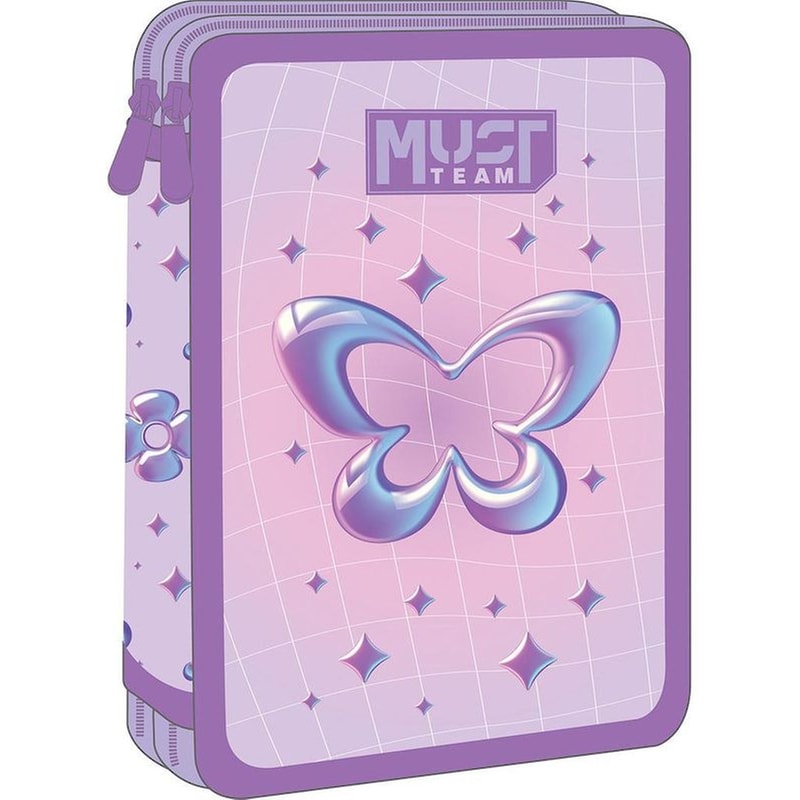 Κασετίνα Διπλή Γεμάτη Must Team Butterfly