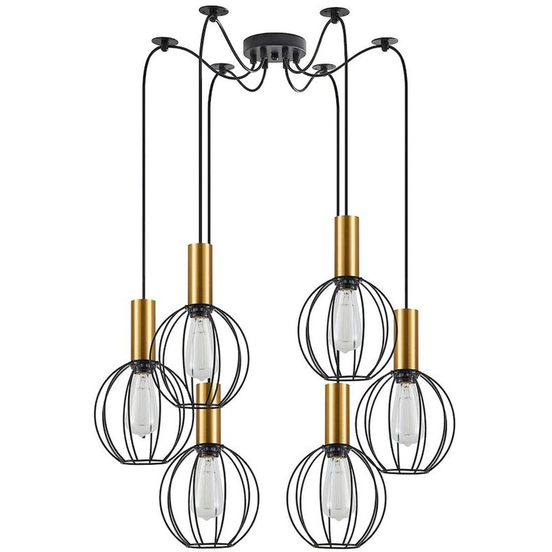 HOMELIGHTING Φωτιστικό Οροφής Πολύφωτο Homelighting 77-8625 Μεταλλικό - Χρυσό/Μαύρο