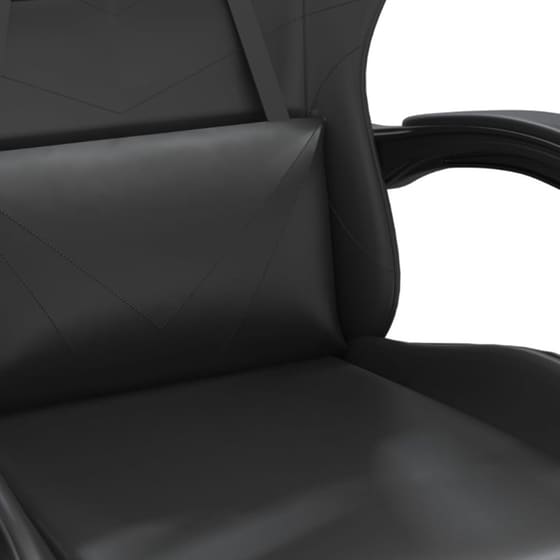Καρέκλα Gaming VIDAXL 349563 με Υποπόδιο από Τεχνητό Δέρμα - Μαύρη image 3