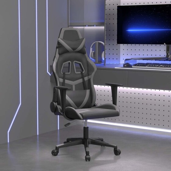 Καρέκλα Gaming VIDAXL 345427 με Ρυθμιζόμενα Μπράτσα από Τεχνητό Δέρμα - Μαύρο image 9