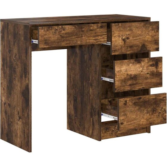 Γραφείο VidaXL από Επεξεργασμένο Ξύλο 90x37,5x75 cm - Καπνιστή Δρυς image 3