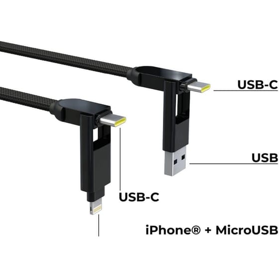Καλώδιο Φόρτισης Rolling Square inCharge XL 6-in-1 100W 3m - Urban Black image 1