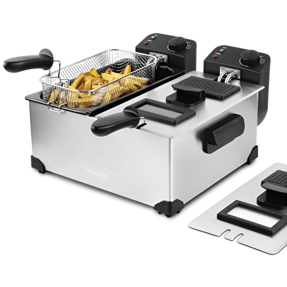 H.KOENIG DFX600 με Αποσπώμενο Κάδο 3600 W 6 L Ασημί Φριτέζα Λαδιού image 1