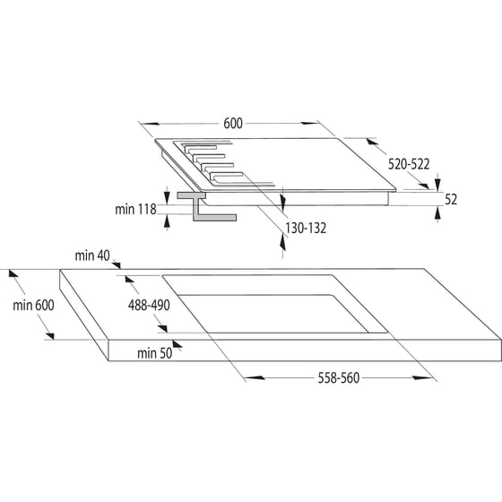 GORENJE 734118 60 cm Μαύρο Εστία Μεικτή Αυτόνομη image 4