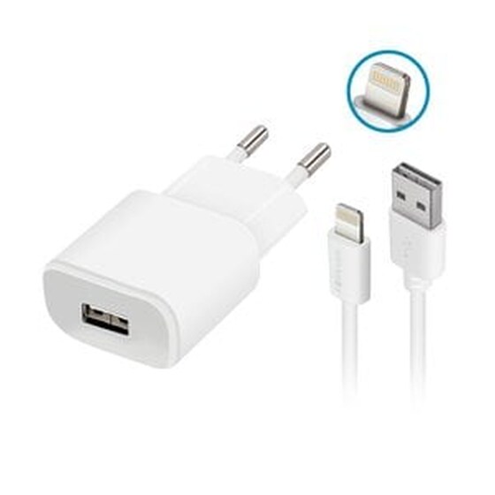 Σετ Φόρτισης Forever Tc-01 with cable Lightning 1A 1.2m - White image 0