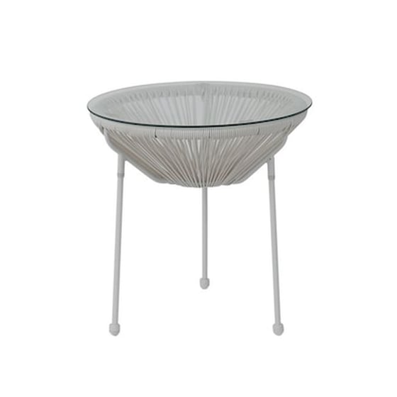 Τραπεζάκι Σαλονιού Woodwell από Ρατάν Acapulco C43704 50x50cm - Λευκό image 0