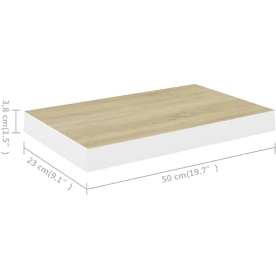 Ράφια Τοίχου VidaXL από MDF 50x23x3.8 cm 2 Τμχ - Λευκό/Μπεζ image 7