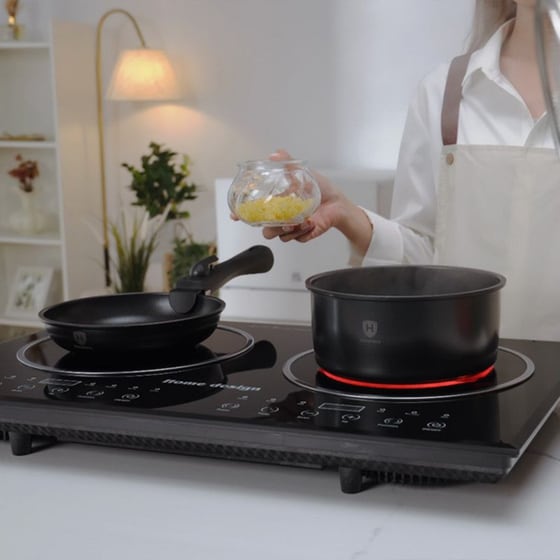 Σετ Μαγειρικά Σκεύη HOMEVERO HV-1013B 13 τμχ Μαύρο image 4