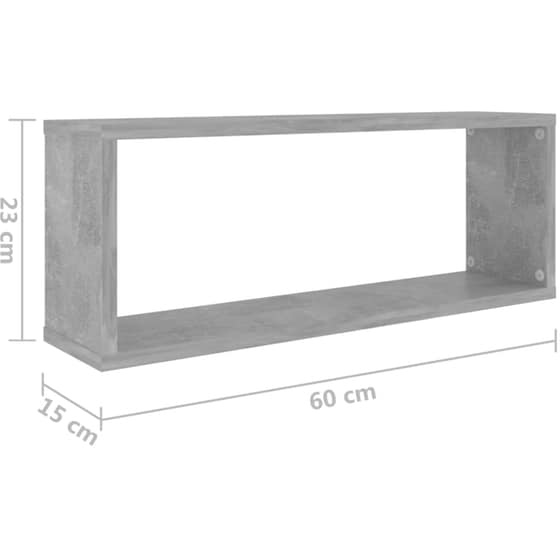 Ράφια Τοίχου VidaXL από Μοριοσανίδα 60x15 cm 4 Τμχ - Γκρι image 8